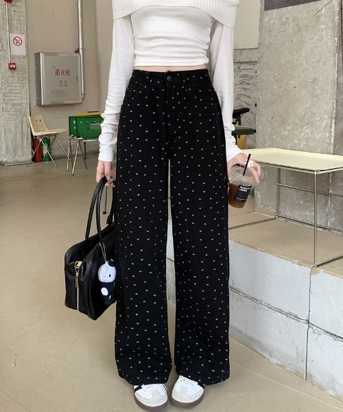 Mela(メラ)の「DAISYドットデニム(デニムパンツ・レディース・ホワイト/ブラック・XS/S/M/L)」の16枚目の写真