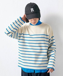 Sunny clouds | サニークラウズ　まっ青ラインのボーダーセーター〈レディース〉(ニット/セーター)