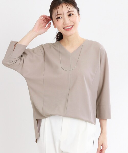 ブラウス シャツ 「夏SALE／接触冷感／マシンウォッシュ可／セットアップ可能」ドルマンスリーブVネックブラウス レディース セール】【夏SALE／接触冷感／マシンウォッシュ可／セットアップ