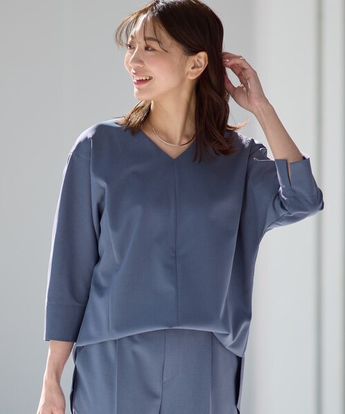 ブラウス シャツ 「夏SALE／接触冷感／マシンウォッシュ可／セットアップ可能」ドルマンスリーブVネックブラウス レディース セール】【夏SALE／接触冷感／マシンウォッシュ可／セットアップ