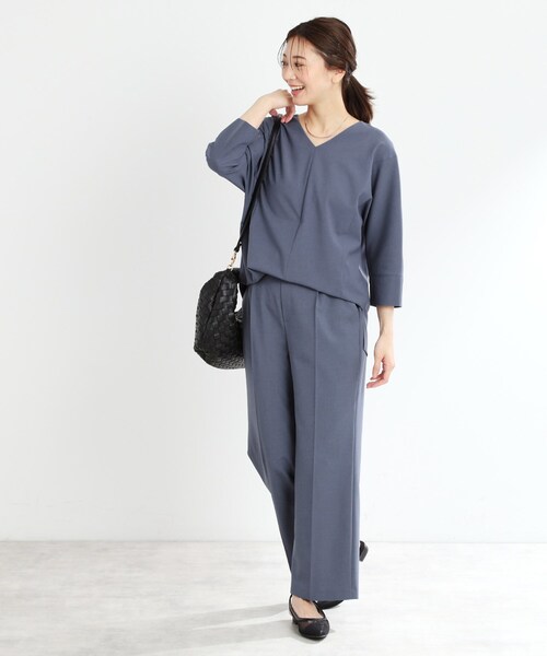 【夏SALE／接触冷感／マシンウォッシュ可／セットアップ可能】ドルマンスリーブVネックブラウス セール】【夏SALE／接触冷感／マシンウォッシュ可／セットアップ
