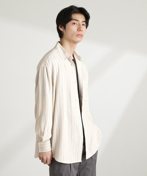 セール】WEB限定/ピンストライプレギュラーカラーシャツ 長袖（シャツ