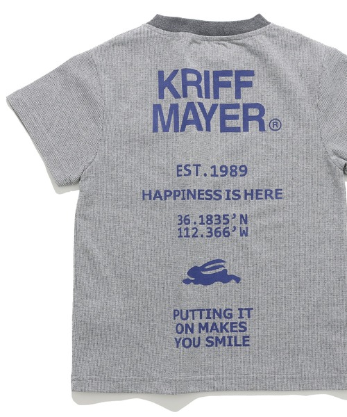 KRIFF MAYER Kid's Collection（クリフメイヤーキッズコレクション）の「さらっとプリントT（ロゴ）（Tシャツ/カットソー・キッズ・カーキ/マスタード/チャコール/グレー・170/120/160/150/140/130）」の2枚目の写真