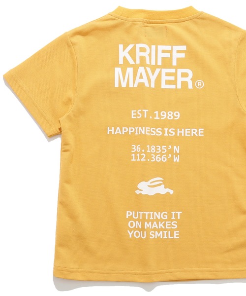 KRIFF MAYER Kid's Collection（クリフメイヤーキッズコレクション）の「さらっとプリントT（ロゴ）（Tシャツ/カットソー・キッズ・カーキ/マスタード/チャコール/グレー・170/120/160/150/140/130）」の4枚目の写真