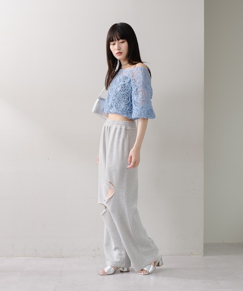 Kastane（カスタネ）の「【低身長サイズ/2サイズ展開/WEB限定】ダメージスウェットパンツ（スウェットパンツ・レディース・グレー/ブラック・1/0）」の21枚目の写真