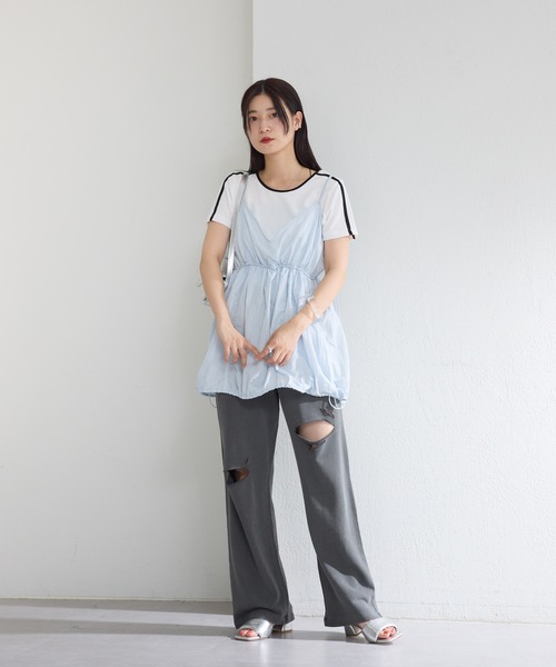 Kastane（カスタネ）の「【低身長サイズ/2サイズ展開/WEB限定】ダメージスウェットパンツ（スウェットパンツ・レディース・グレー/ブラック・1/0）」の5枚目の写真