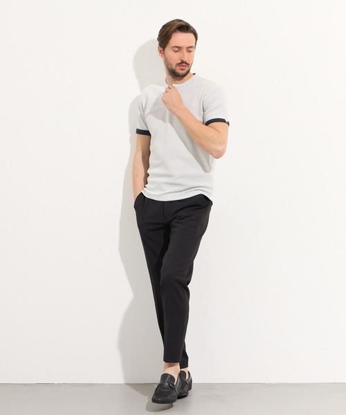 HIDEAWAYS NICOLE(ハイダウェイニコル)の「ヘンリーネック半袖プルオーバー(Tシャツ/カットソー・メンズ・ネイビー/ブラック/ホワイト・MEDIUM/LARGE/X-LARGE)」の6枚目の写真
