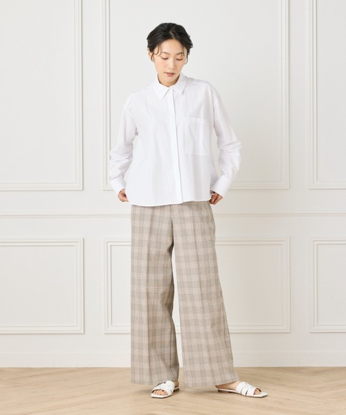 INED（イネド）の「バックフレアシャツ（シャツ/ブラウス・レディース・ストライプ/オフホワイト・9号/7号）」の8枚目の写真