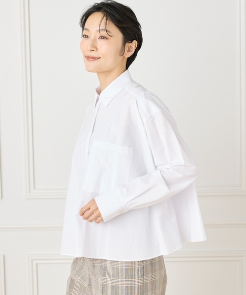 INED（イネド）の「バックフレアシャツ（シャツ/ブラウス・レディース・ストライプ/オフホワイト・9号/7号）」の10枚目の写真