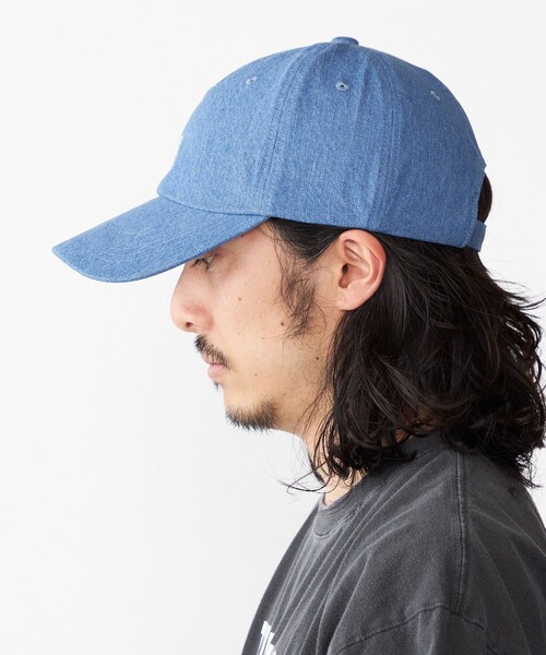 デニムキャップ WEB限定】SHIPS: ワンポイント ロゴ エンブロイダリー オーバー