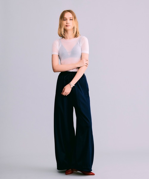 NOISE MAKER(ノイズメーカー)の「シアーストレッチプルオーバー【MADE IN JAPAN】(Tシャツ/カットソー・レディース・ホワイト/ブラック・FREE)」の4枚目の写真