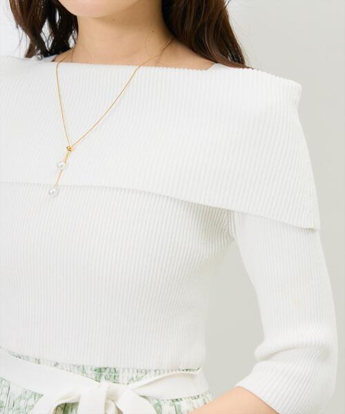 SWINGLE（スウィングル）の「オフショルニットドッキングプリーツワンピース（ワンピース・レディース・ライトベージュ/ブラック/ネイビー・FREE）」の22枚目の写真