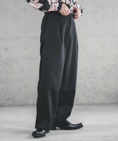 セール】One tuck wide straight slacks pants / ワンタック