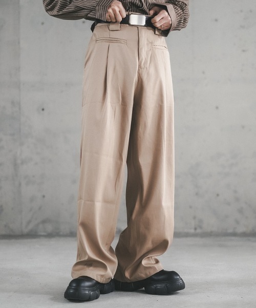 Shoowtime（ショウタイム）の「One tuck wide straight slacks pants / ワンタックワイドストレートスラックスパンツ（スラックス・メンズ・ブラック/ベージュ・X-LARGE/LARGE/MEDIUM）」の13枚目の写真