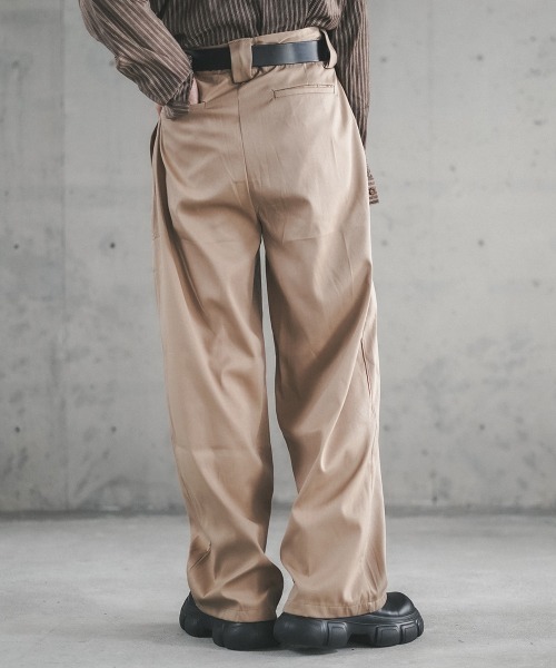 Shoowtime（ショウタイム）の「One tuck wide straight slacks pants / ワンタックワイドストレートスラックスパンツ（スラックス・メンズ・ブラック/ベージュ・X-LARGE/LARGE/MEDIUM）」の9枚目の写真