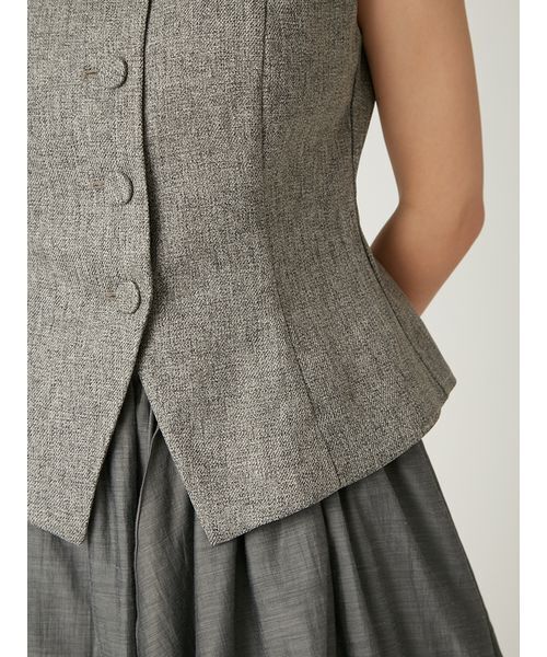 FRAY I.D（フレイアイディー）の「アメスリベストブラウス（シャツ/ブラウス・レディース・その他/ライトブルー/チャコールグレー・1/0）」の9枚目の写真
