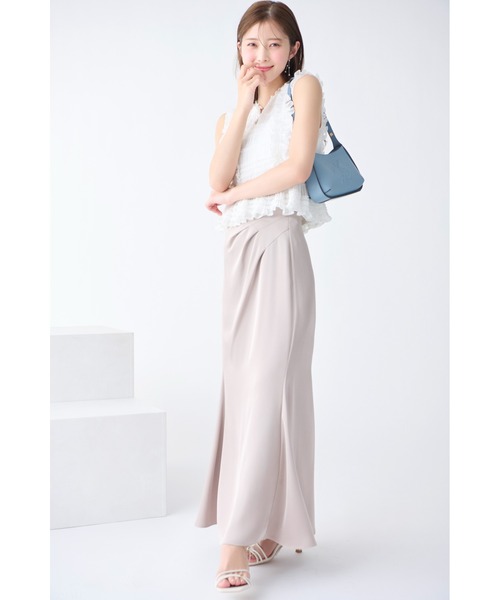 雑誌掲載 CELFORD セルフォード タックボリュームサテンスカート 38 M  