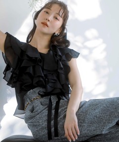 ブラウス シャツ 　フクレ織りフリルブラウス　36530 レディース ☆ フクレ織りフリルブラウス 36530（シャツ/ブラウス