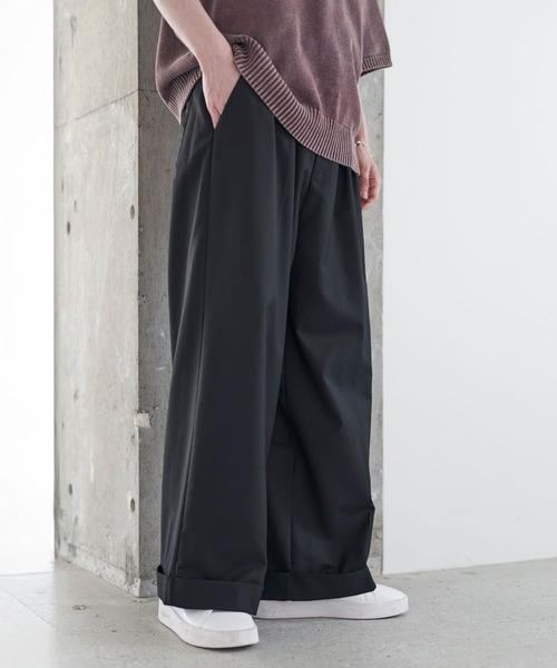 ETELIO（エテリオ）の「ロールアップ2タックワイドストレートスラックス（スラックス・メンズ・ライトグレー/チャコール/ストライプ/ブラック・S/M/L/XL）」の10枚目の写真