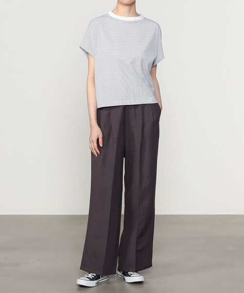 handvaerk | 60/2 キャップスリーブTシャツ STRIPE WOMEN（T