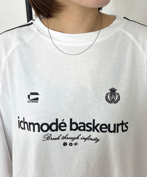 CRB(シーアールビー)の「袖ラインゲームビッグTシャツ(Tシャツ/カットソー・レディース・オフホワイト/グレー/ブラック・F)」の17枚目の写真