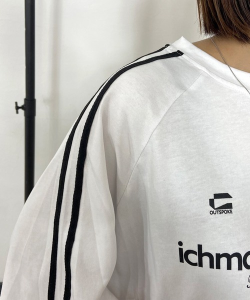 CRB(シーアールビー)の「袖ラインゲームビッグTシャツ(Tシャツ/カットソー・レディース・オフホワイト/グレー/ブラック・F)」の18枚目の写真