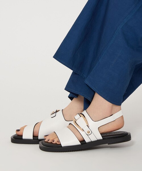 ODETTE E ODILE(オデットエオディール)の「オーバルバックル サンダル15↑(サンダル・レディース・ブラック/ホワイト・22cm/22.5cm/23cm/23.5cm/24cm/24.5cm/25cm)」の6枚目の写真