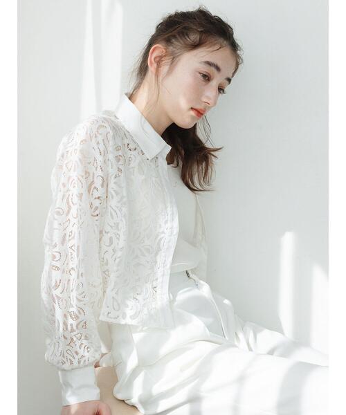 so4u（ソーフォーユー）の「レースシャツ（シャツ/ブラウス・レディース・ブラック/オフホワイト・F）」の3枚目の写真