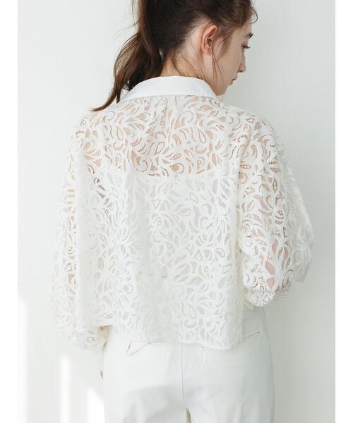 so4u（ソーフォーユー）の「レースシャツ（シャツ/ブラウス・レディース・ブラック/オフホワイト・F）」の4枚目の写真