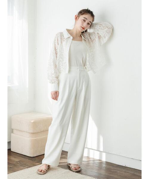 so4u（ソーフォーユー）の「レースシャツ（シャツ/ブラウス・レディース・ブラック/オフホワイト・F）」の6枚目の写真