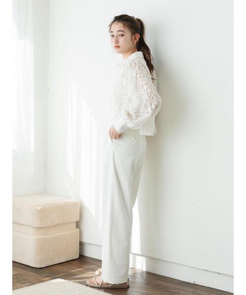 so4u（ソーフォーユー）の「レースシャツ（シャツ/ブラウス・レディース・ブラック/オフホワイト・F）」の7枚目の写真