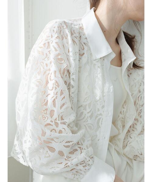 so4u（ソーフォーユー）の「レースシャツ（シャツ/ブラウス・レディース・ブラック/オフホワイト・F）」の9枚目の写真