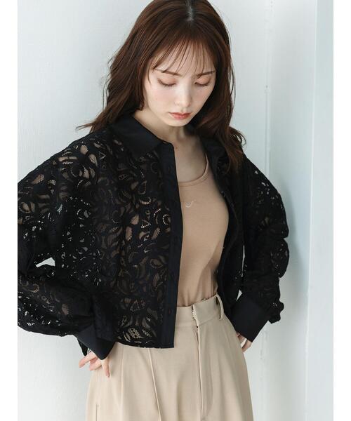 so4u（ソーフォーユー）の「レースシャツ（シャツ/ブラウス・レディース・ブラック/オフホワイト・F）」の12枚目の写真