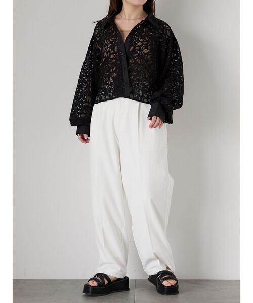 so4u（ソーフォーユー）の「レースシャツ（シャツ/ブラウス・レディース・ブラック/オフホワイト・F）」の18枚目の写真