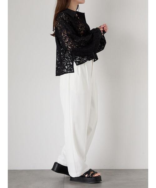 so4u（ソーフォーユー）の「レースシャツ（シャツ/ブラウス・レディース・ブラック/オフホワイト・F）」の19枚目の写真