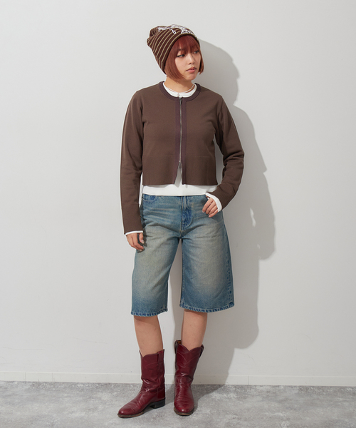 Oriens JOURNAL STANDARD（オリエンス ジャーナルスタンダード）の「《追加》ルーズデニムハーフパンツ（デニムパンツ・レディース・ネイビー/ブルー・38/36）」の11枚目の写真