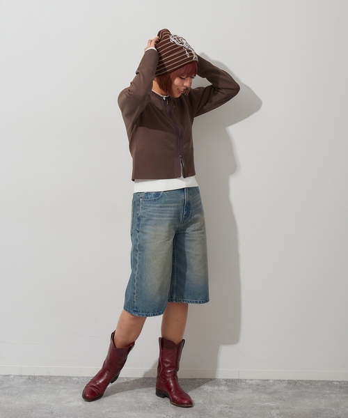 Oriens JOURNAL STANDARD（オリエンス ジャーナルスタンダード）の「《追加》ルーズデニムハーフパンツ（デニムパンツ・レディース・ネイビー/ブルー・38/36）」の10枚目の写真