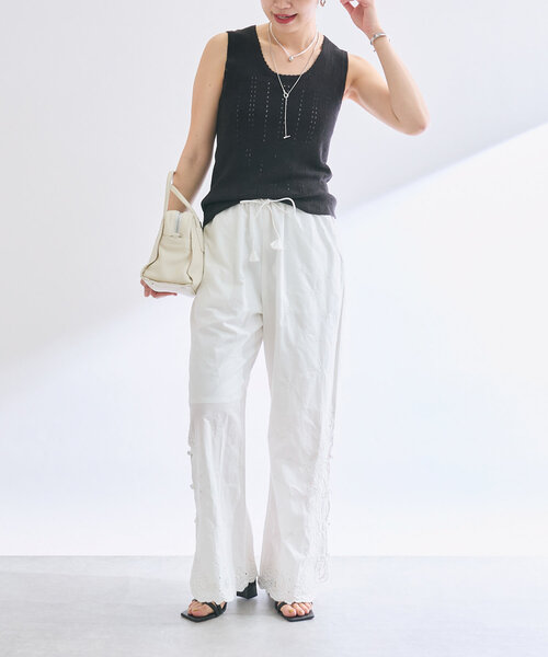 RIVE DROITE（リヴドロワ）の「【à Nice （ア ・ニース）】アイレットニットタンク（ニット/セーター・レディース・ブラック/ベージュ/カーキ・FREE）」の19枚目の写真