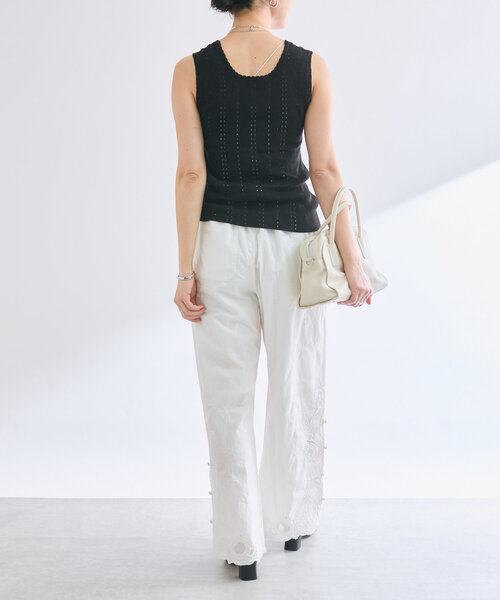 RIVE DROITE（リヴドロワ）の「【à Nice （ア ・ニース）】アイレットニットタンク（ニット/セーター・レディース・ブラック/ベージュ/カーキ・FREE）」の21枚目の写真