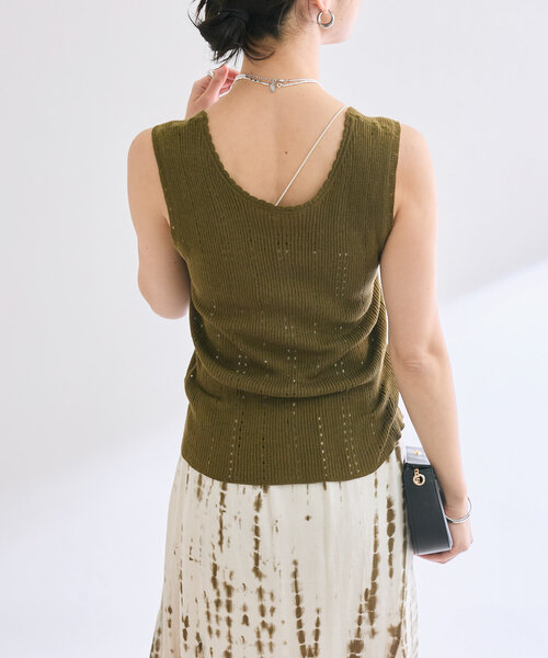 RIVE DROITE（リヴドロワ）の「【à Nice （ア ・ニース）】アイレットニットタンク（ニット/セーター・レディース・ブラック/ベージュ/カーキ・FREE）」の16枚目の写真