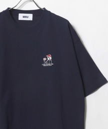 2026SS MRU/エムアールユー オーバーサイズ アニマル/髭おじさん ワンポイント刺繍 半袖Tシャツ 大きいサイズ(3L,4L,5L,6L)