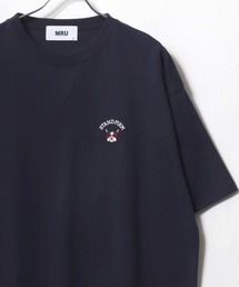 2026SS MRU/エムアールユー オーバーサイズ アニマル/髭おじさん ワンポイント刺繍 半袖Tシャツ 大きいサイズ(3L,4L,5L,6L)
