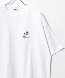 2026SS MRU/エムアールユー オーバーサイズ アニマル/髭おじさん ワンポイント刺繍 半袖Tシャツ 大きいサイズ(3L,4L,5L,6L)