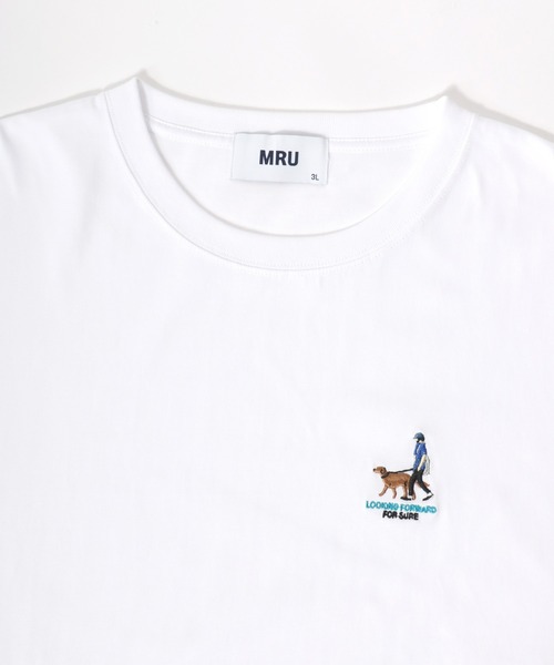 MRU(エムアールユー)の「2026SS MRU/エムアールユー オーバーサイズ アニマル/髭おじさん ワンポイント刺繍 半袖Tシャツ 大きいサイズ(3L,4L,5L,6L)(Tシャツ/カットソー・メンズ・ネイビー/ブラック/ホワイト系その他/ブラック系/ネイビー系/ホワイト系その他3/ホワイト系その他2/ホワイト・3L/6L/5L/4L)」の16枚目の写真
