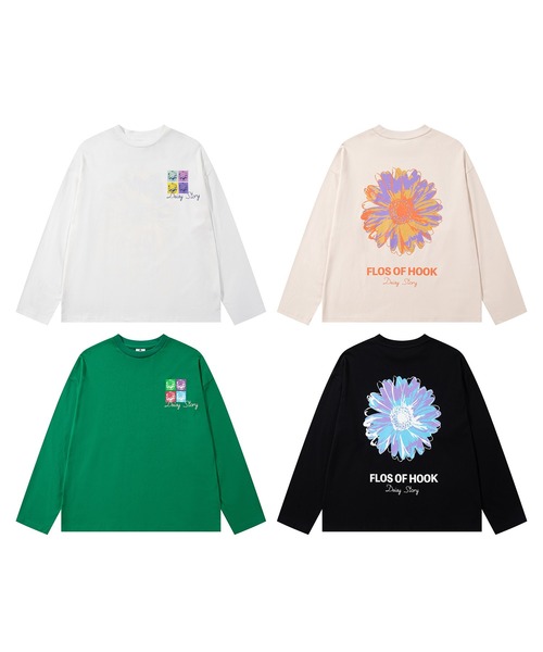 HOOK(フック)の「HOOK -original- ポップマーガレットバックプリントロンTEE(Tシャツ/カットソー・メンズ・ブラック/グリーン/ホワイト/ライトベージュ・X-LARGE/LARGE/MEDIUM)」の5枚目の写真