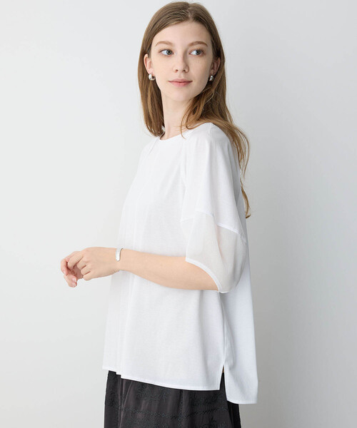 tシャツ 2025年春夏「接触冷感」EASY ELEGANCEランタンスリーブプルオーバー「人気のため新色追加！」 レディース セール】2025年春夏【接触冷感】EASY ELEGANCEランタンスリーブ