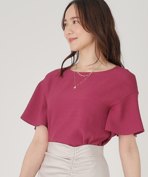 COUP DE CHANCE（クードシャンス）の「【洗える】フレアー袖ブラウス（シャツ/ブラウス・レディース・ナチュラル/ブルーグリーン/ピンク系/ネイビー・34/36/38/40）」の4枚目の写真