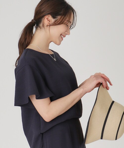 COUP DE CHANCE（クードシャンス）の「【洗える】フレアー袖ブラウス（シャツ/ブラウス・レディース・ナチュラル/ブルーグリーン/ピンク系/ネイビー・34/36/38/40）」の2枚目の写真