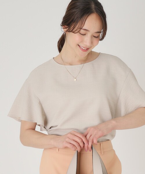 COUP DE CHANCE（クードシャンス）の「【洗える】フレアー袖ブラウス（シャツ/ブラウス・レディース・ナチュラル/ブルーグリーン/ピンク系/ネイビー・34/36/38/40）」の6枚目の写真