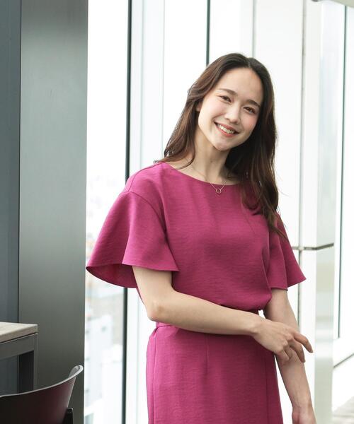 COUP DE CHANCE（クードシャンス）の「【洗える】フレアー袖ブラウス（シャツ/ブラウス・レディース・ナチュラル/ブルーグリーン/ピンク系/ネイビー・34/36/38/40）」の10枚目の写真